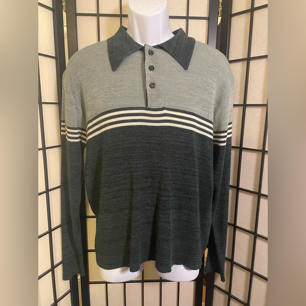 Vintage Custom Collection By Fargo Grey Black Men’s Cardigan Sweatshirt Size XL